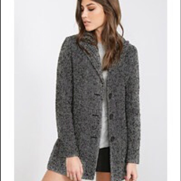 Jackets & Blazers - Chenille Structured Grey Coat Sz Small